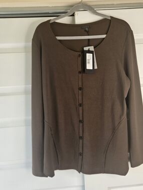 NWT OSKA Black Label Saviana Jacket Olive Green Size 3 Lagenlook Techno Jersey